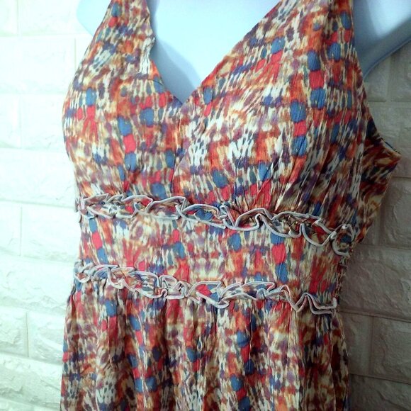 Gypsies+Moondust Tiered Ruffle Mini Sun Dress Lady-L Knot-Straps Smocked HiWaist - Picture 3 of 14